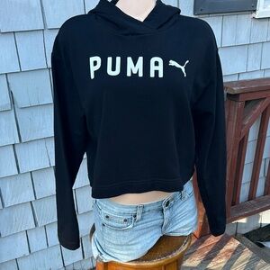 PUMA Women's Black Cropped Hoodie Women's Med